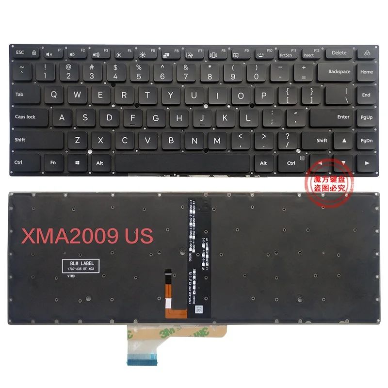 New US Keyboard for Xiaomi RedmiBook13 14 XMA 2007 2009 Laptop Backlight Keyboard