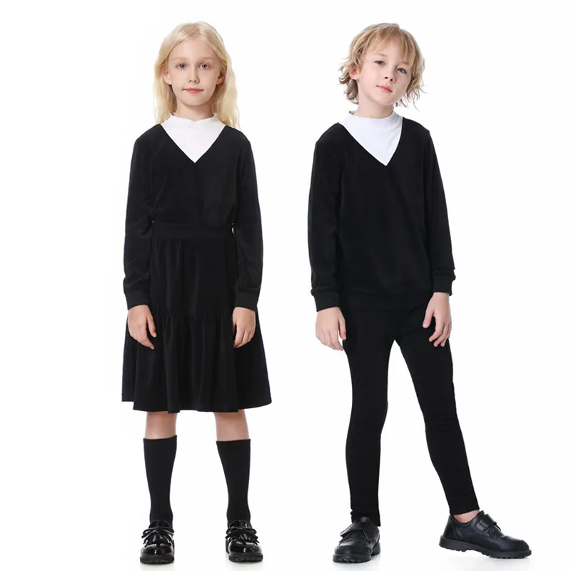 boys girls velour mock neck set top & romper family matching clothes children baby teen fall winter velvet fashion clothing