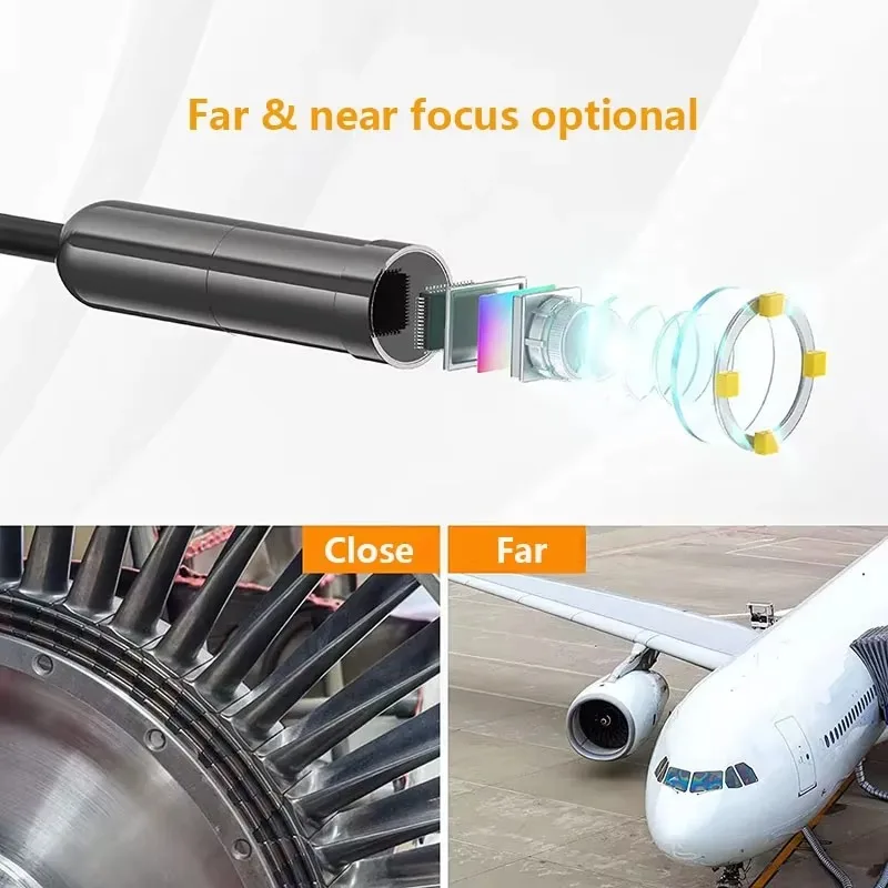 كاميرا منظار USB احترافية مع خط تركيز بعيد قابل للاختيار وخط تركيز قريب - مثالية لفحص تكييف الهواء