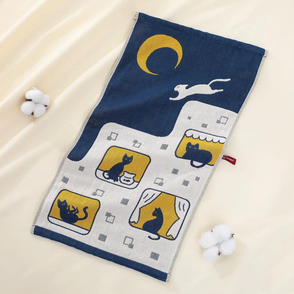 مناشف يد قطنية شاش، مناشف أطباق، للحمام والمطبخ، 25*50 سم، رقيقة، 3 قطع، 14 أنماط