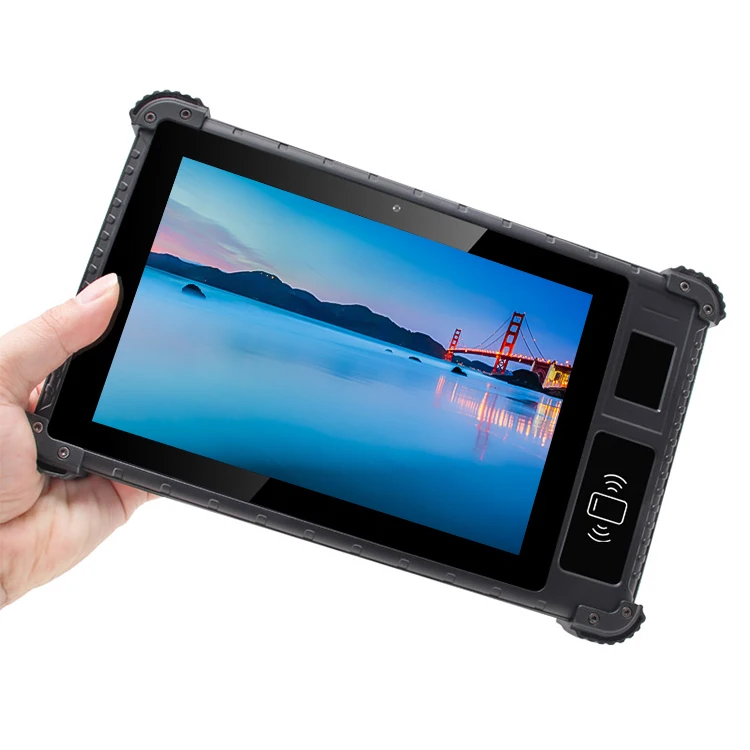 Best Rugged NFC Reader Tablet 8 Inch Android 10 4G LTE Waterproof IP65 Tablet PC With Fingerprint Collection Optional