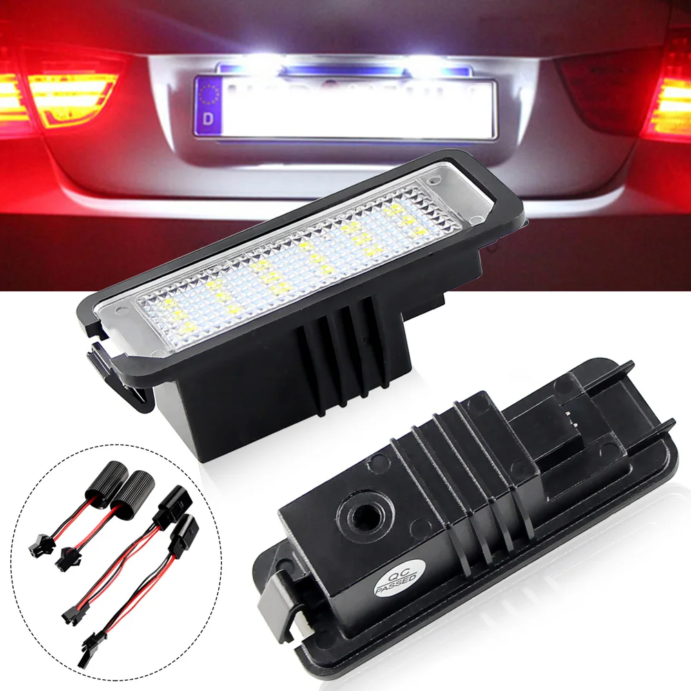 2pcs LED Number License Plate Light Lamp For VW Golf4/5/6/7 Passat B6 CC Eos Polo Superb Seat Leon Altea canbus no error White