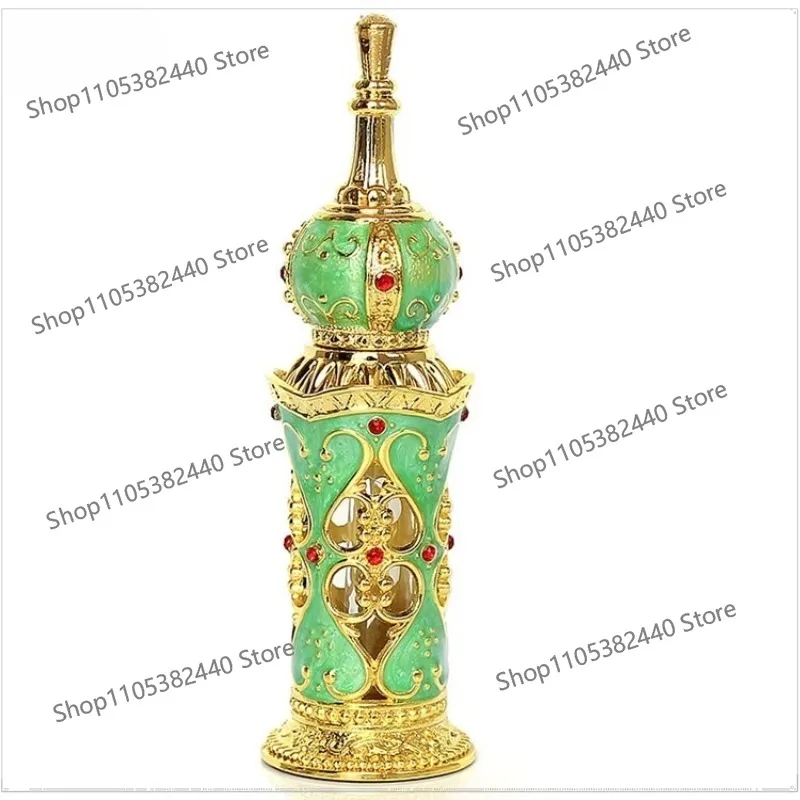 12ml Arabian Style Empty Perfume Oil Bottle, Dubai Architectural Glass Vial, Refillable Fragrance Travel Container