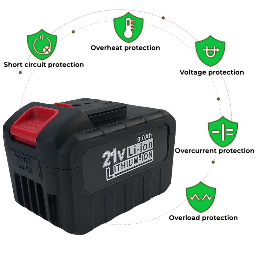 Imagem -06 - Quanyou-bateria para Ferramentas Elétricas de Distribuição de Íons de Lítio 21v 9000mah