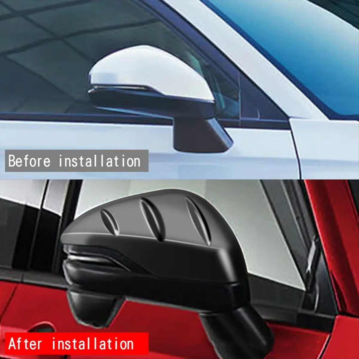 11-Exterior Rear View Mirror Cover Side Wing Door Mirror Covers for Honda HRV HR-V VEZEL 2021 2022 Matte Black
