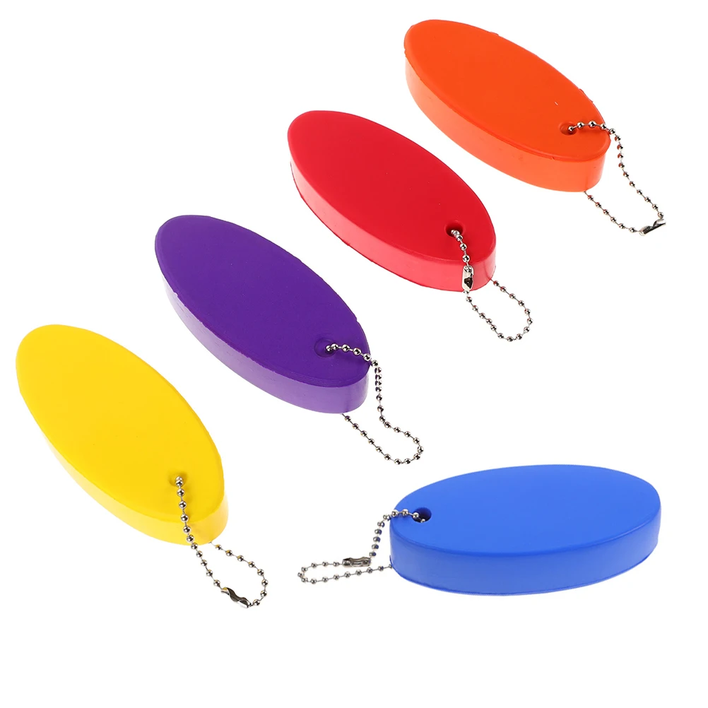 

5 Pcs Car Float Keyring Waterproof Wear Resistant Oval Small Buoy Charm Bright Floating Keychain for Boats Pu Floatable