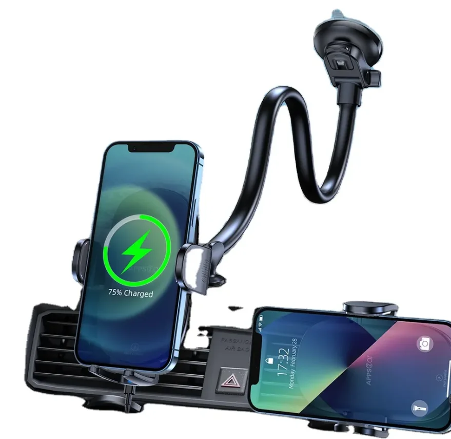 APPS2Car Wireless Car Charger 15W Fast Charging Car Phone Holder Charger FOR IPhone 15 Pro Max Plus 14 13 12 Samsung LG & More