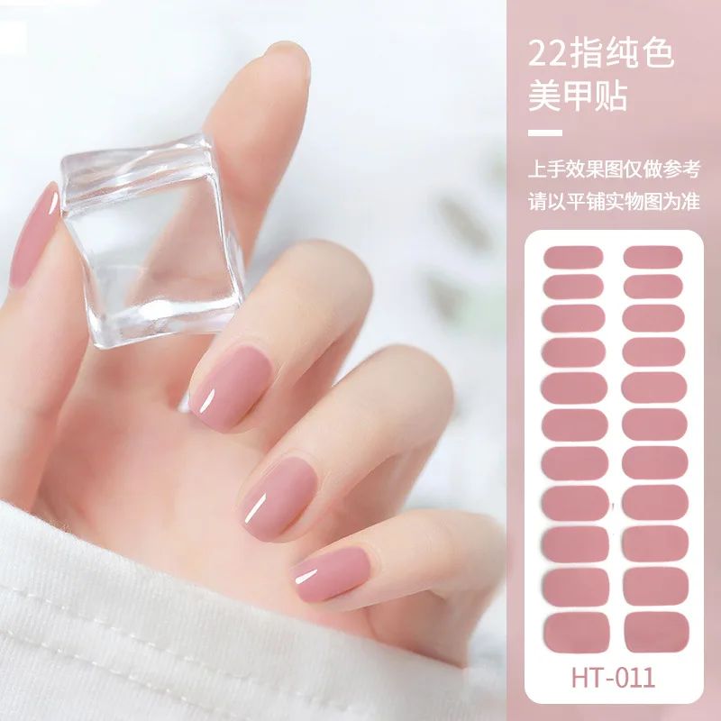 22 dicas cura completa gel etiqueta do prego folha flash sólido arte do prego adesivo auto adesivo simples gel pacote completo do prego