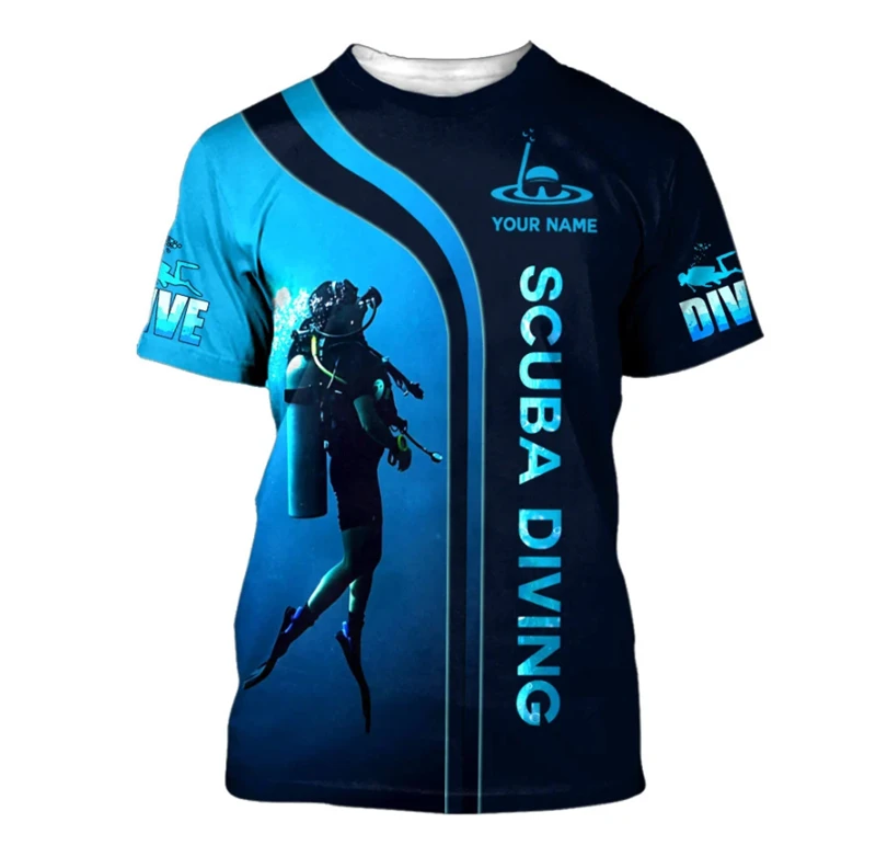 

Новая забавная мужская футболка с 3D принтом для подводного плавания, повседневная спортивная одежда, быстросохнущие мужские топы с круглым вырезом, футболки с короткими рукавами, одежда