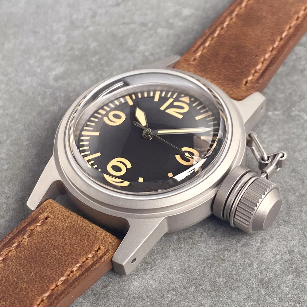 ساعة تاندوريو 36 ملم أوتوماتيكية للرجال مقببة كريستال الياقوت NH35 PT5000 تاريخ ساندبلاستيد مينا مضيئة 200 متر مقاومة للماء