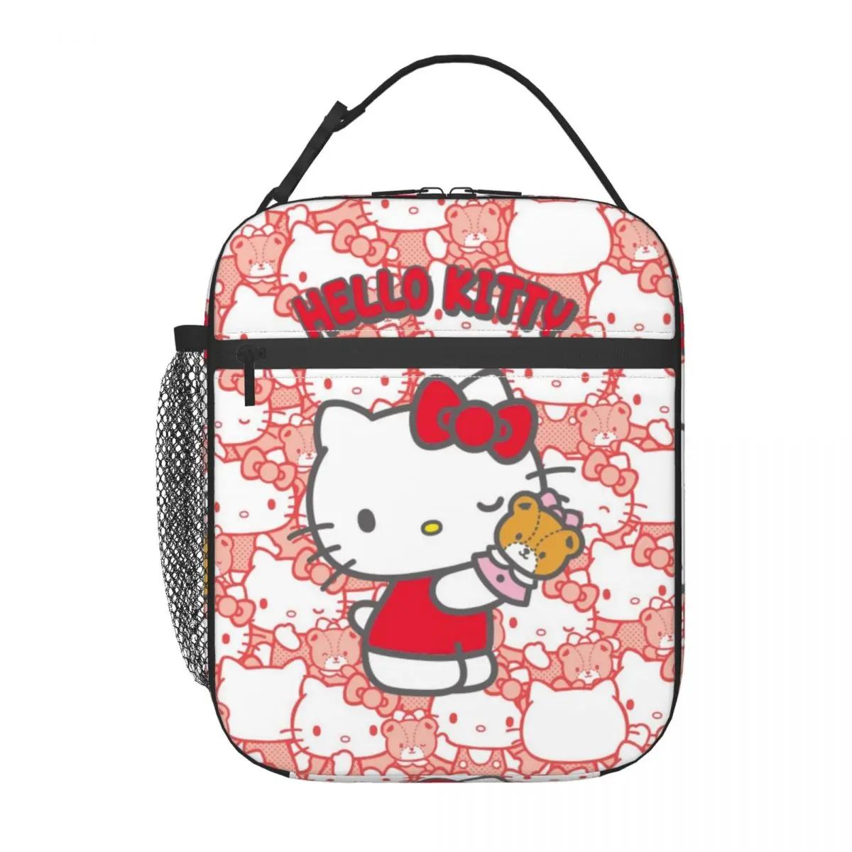 Zabawna kreskówka Hello Kitty izolowana torba na Lunch Kawaii torba na żywność wielokrotnego użytku termiczne pudełka na drugie śniadanie z chłodnicą na piknik