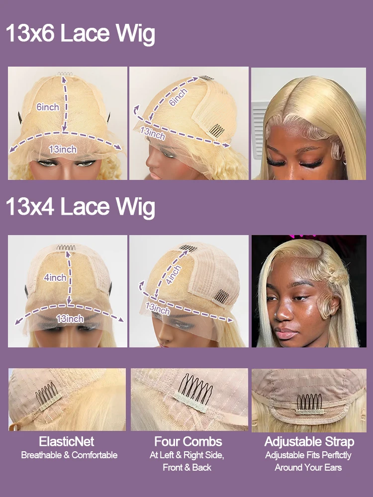 วิกผมหน้าผากลูกไม้แบบ HD 613 ขนาด 13x6 แบบลอนลึก วิกผมแท้สีบลอนด์น้ำผึ้ง วิกผมลอนแบบไม่ต้องใช้กาว วิกผมหน้าผากลูกไม้ผมเวียดนาม