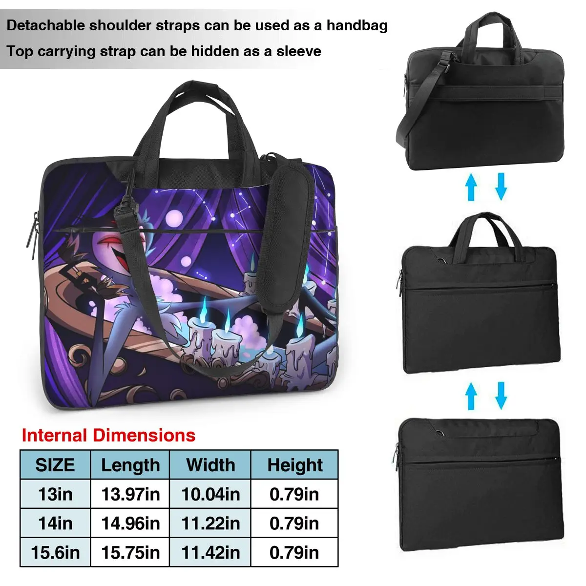 Loona Collage Helluva Boss Anime Laptop Bag Protective Case Computer Bag 13 14 15.6 Inch Notebook Pouch For Macbook Pro Air
