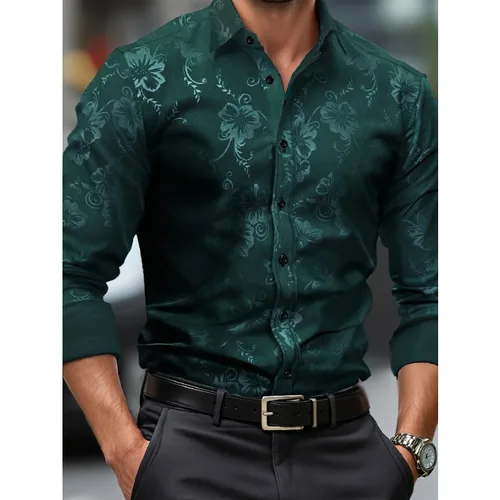 Bolubao, camisa para hombre, marca de moda, recién llegado, ropa informal estampada de manga larga, camisa elástica informal para hombre