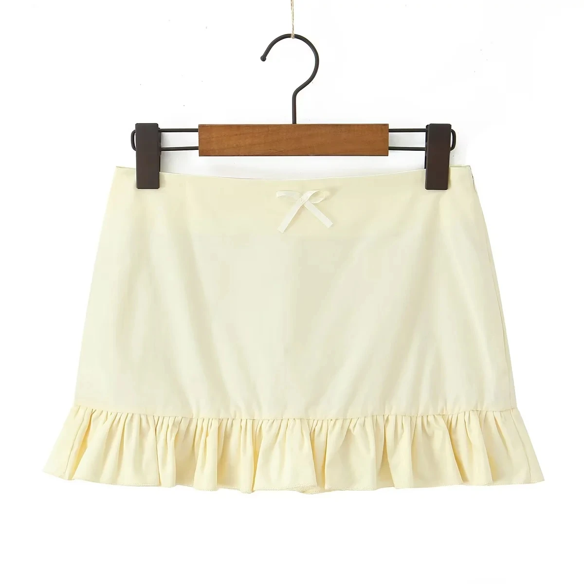 

Retro Pure Desire Women's Faion Winter 2025 Skirt Bodycon Knot Decoration Lace Hemline Low Waist Design Casual