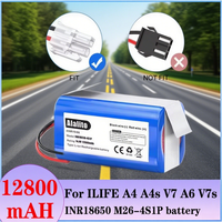 Original 14.8V 12800mah Lithium Battery For ILIFE A4 A4s V7 A6 V7s Plus Robot Vacuum Cleaner INR18650 M26-4S1P battery