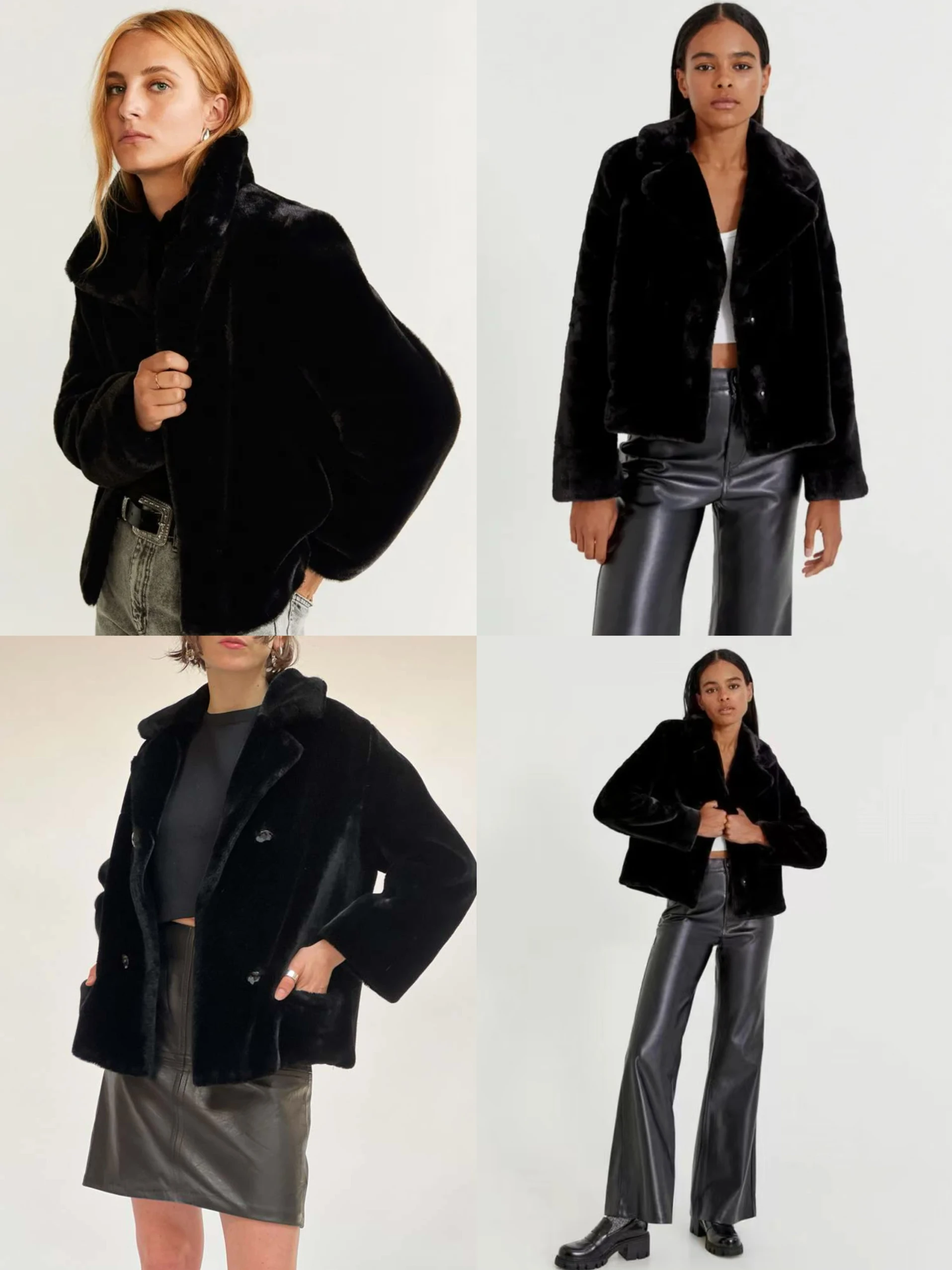 

Чистое оригинальное пикантное женское модное шерстяное пальто с меховым воротником, двойной синий дизайн для женщин, зима 2024