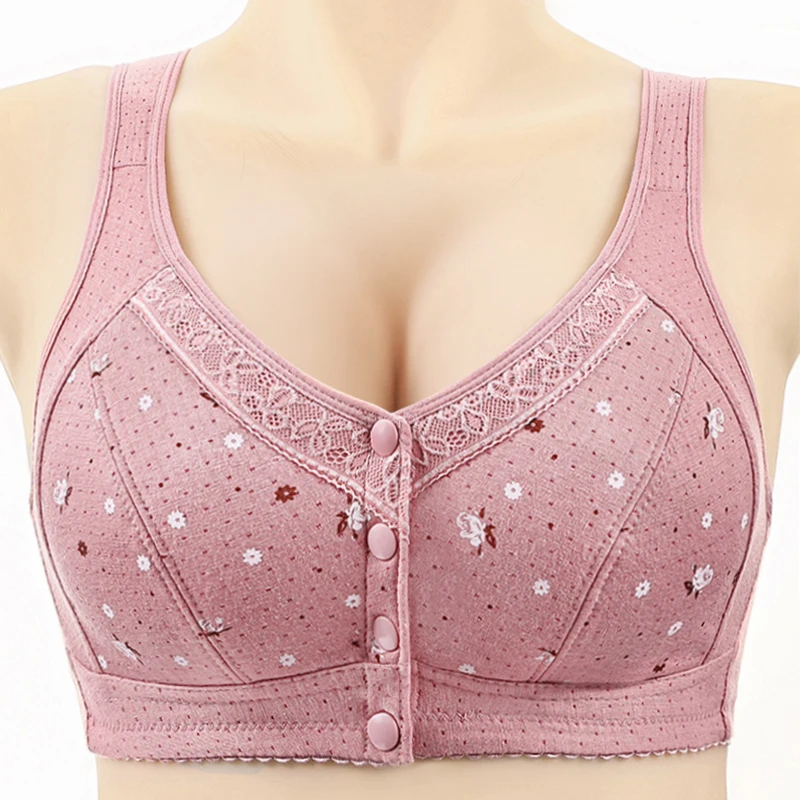 FallSweet 5 ks/sada podprsenek s předním zapínáním, plus size, pro ženy, bezešvé, bezdrátové, s krajkovým potiskem, sexy dámské spodní prádlo 38-50BC - náhled 3