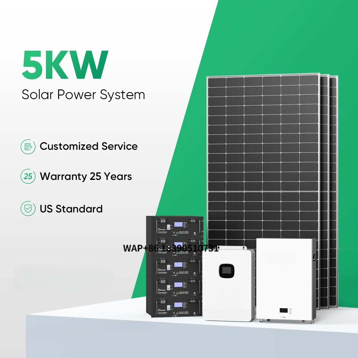 

Sunpal off-grid inverter solar system with lithium-ion battery 5kW 8kW 10 kW solar panel system