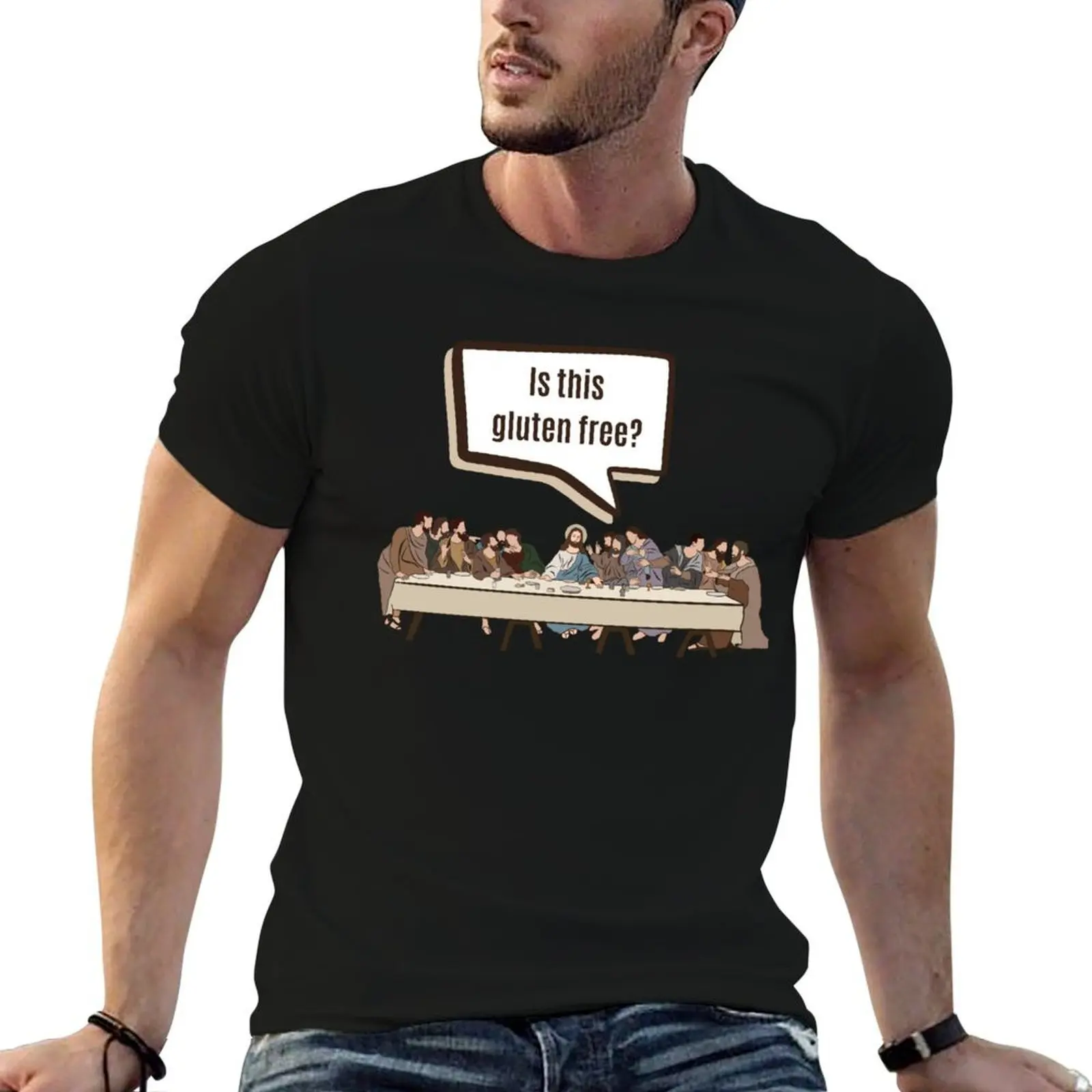 Camiseta deportiva transpirable de manga corta sin gluten de la Última Cena de Jesús