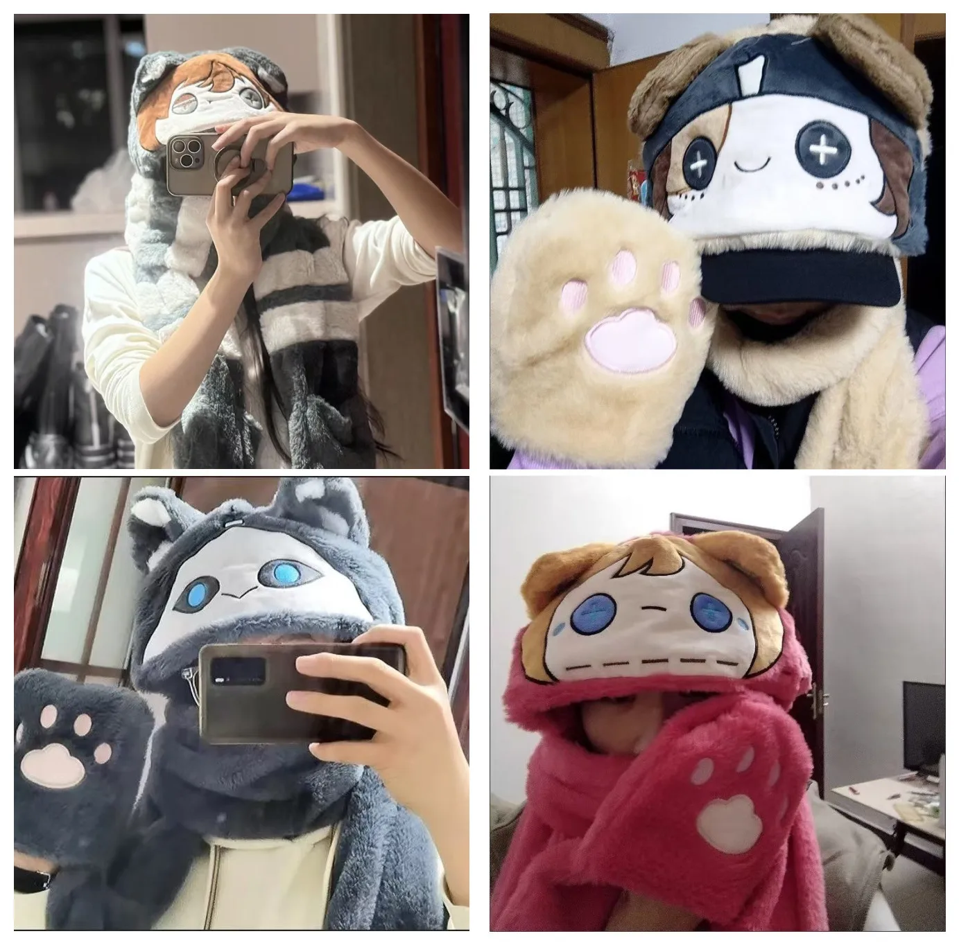 Luca Balsa Prisone Edgar Valden Painte Norton Campbell Ithaqua Identity V Anime Plush Scarf Hat Gloves in One Scarves Collar