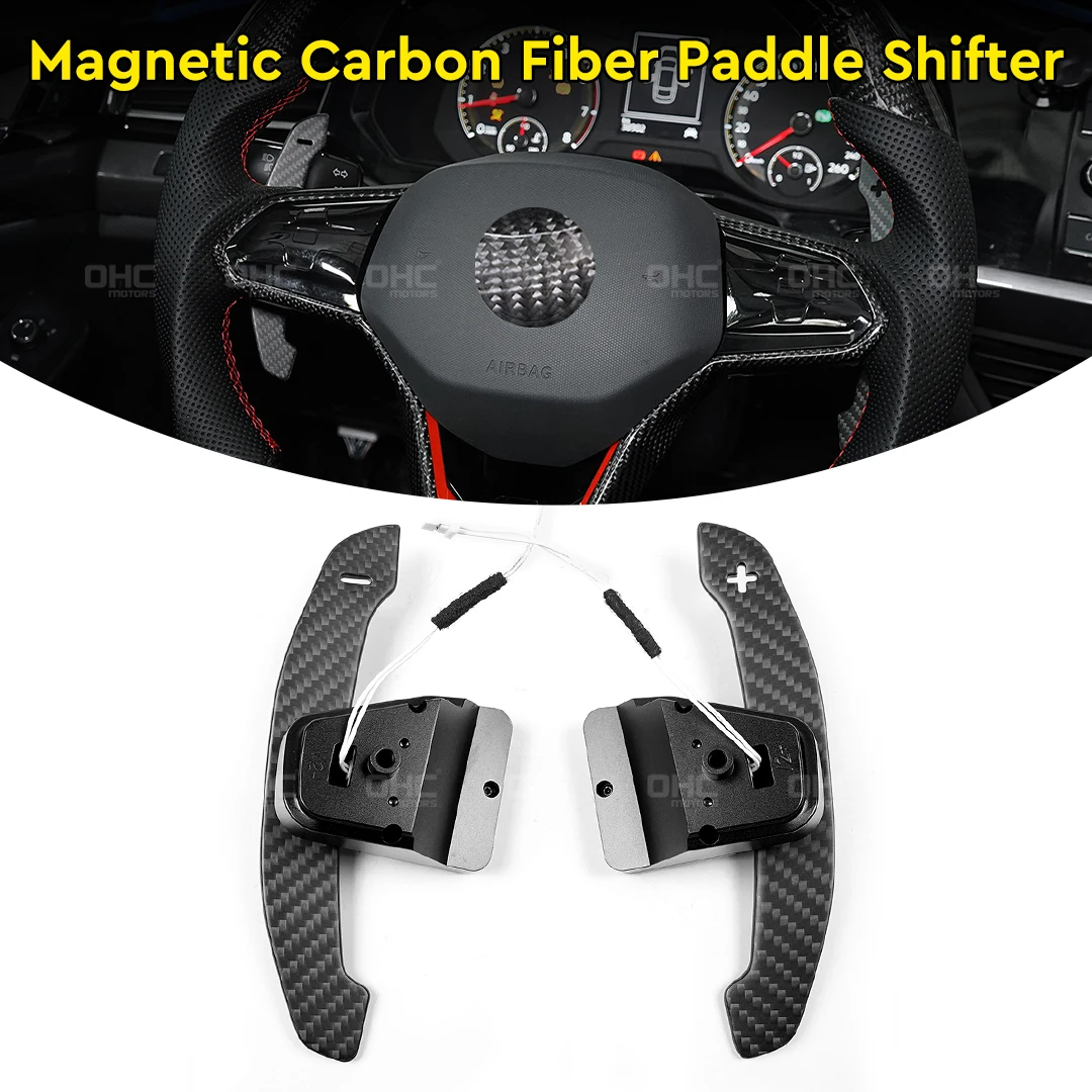 المغناطيسي ماتي ألياف الكربون مجداف المبدلات لشركة فولكس فاجن جولف 8 MK8 GTI R Line 2021 2022 2023 2024 2025 الرياضة مخصص استبدال أجزاء