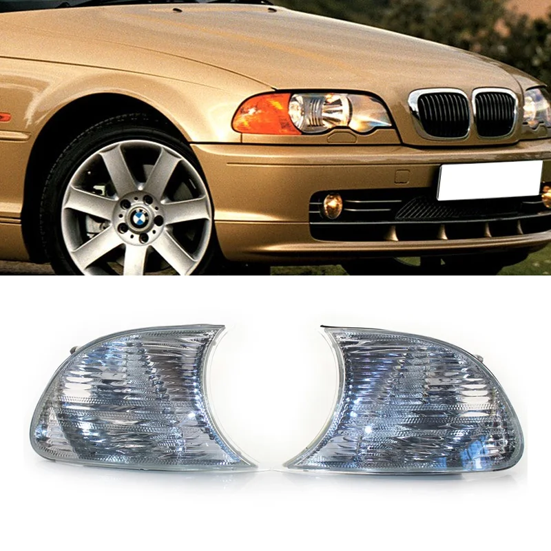 For BMW E46 2-Door 1998 - 2001 Left Right Turn Signal Blinker Side Corner Light Lamp Front Fog Light 63126904299 63126904300