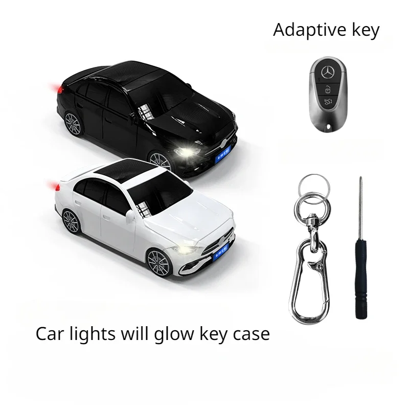 For Mercedes-Benz C-Class Key Case Car Model Case Remote Control Protective Cover Key Chain Accessory Surprise Car Decoration