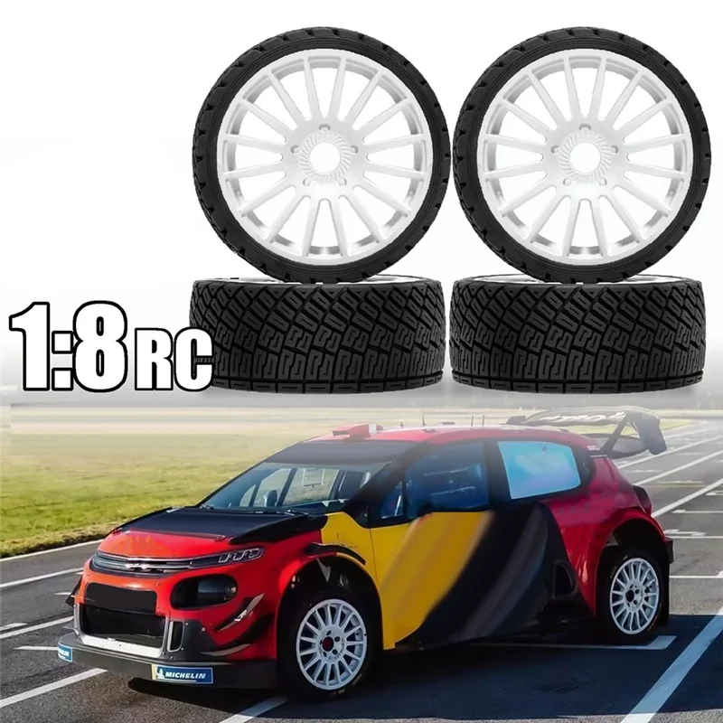 A49K-4Pcs Rc Racing Auto Reifen Für 1/7 1/8 WRC KM FS KKPIT Mjx Rc Auto Upgrades Teile