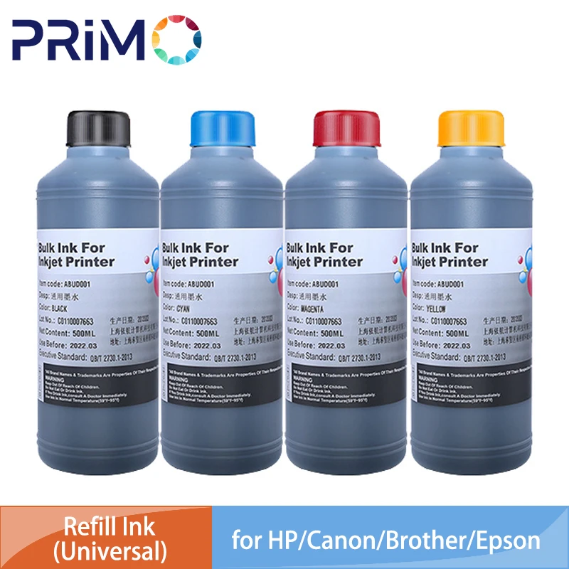 500ML Universal Dye Based Ink Refill Ink Compatible for Canon HP Brother Epson Lexmark Samsung Dell Inkjet Printer