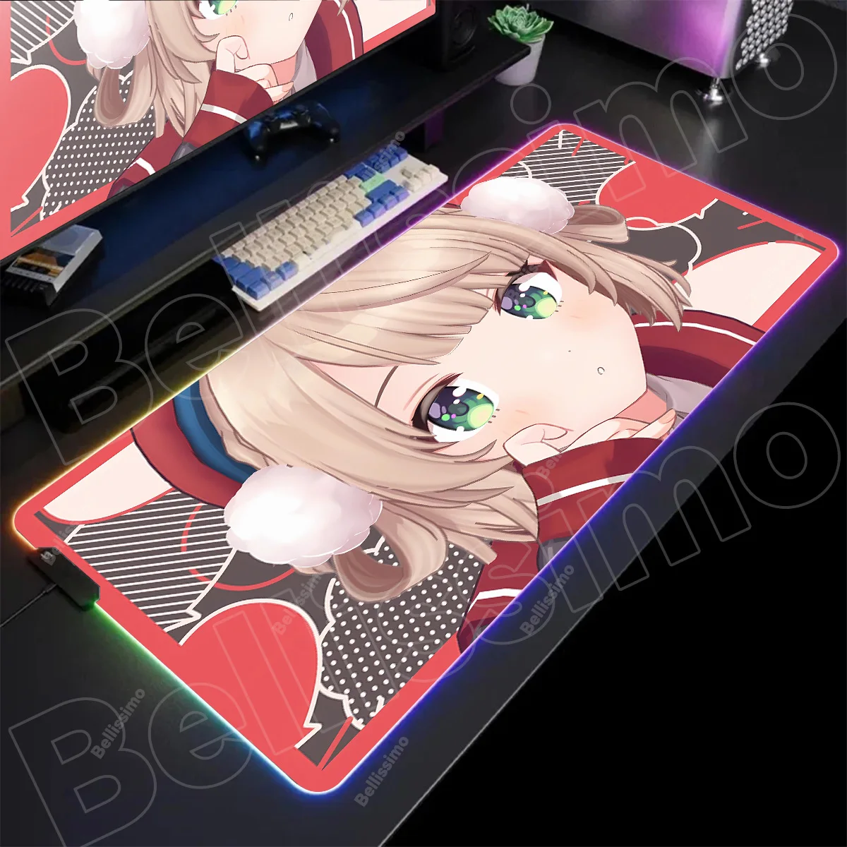 

RGB коврик для мыши Xxl коврик для ноутбука игровой коврик для мыши с подсветкой клавиатура геймер девушка Shigure Ui настольные коврики украшения Deskpad Mausepad Cs Go