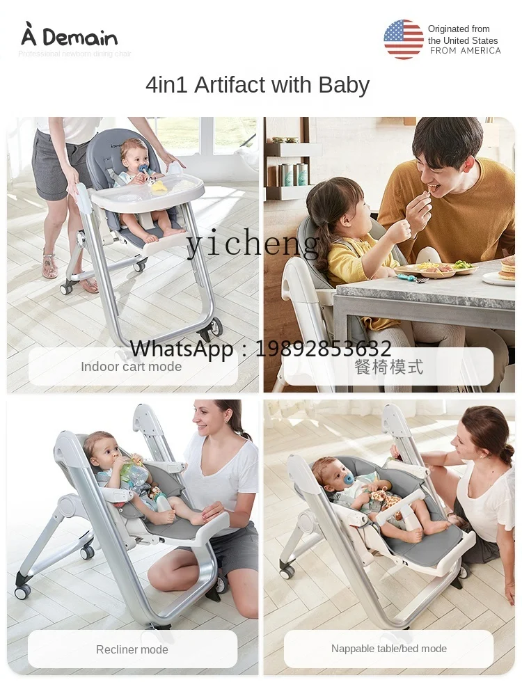 ZZ  Dining Chair Baby Multi-Functional Children's Seat Foldable Dining Table and Chair Dining Chair