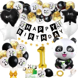 1 2 3 Year Boy Girl Birthday Balloon Decor Panda Birthday Party Decorations Panda Balloon Panda Happy Birthday Banner