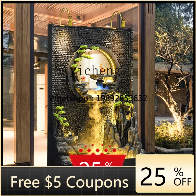 

AA living room balcony outdoor courtyard ornament floor decoration modern water curtain wall rockery flowing water fountain