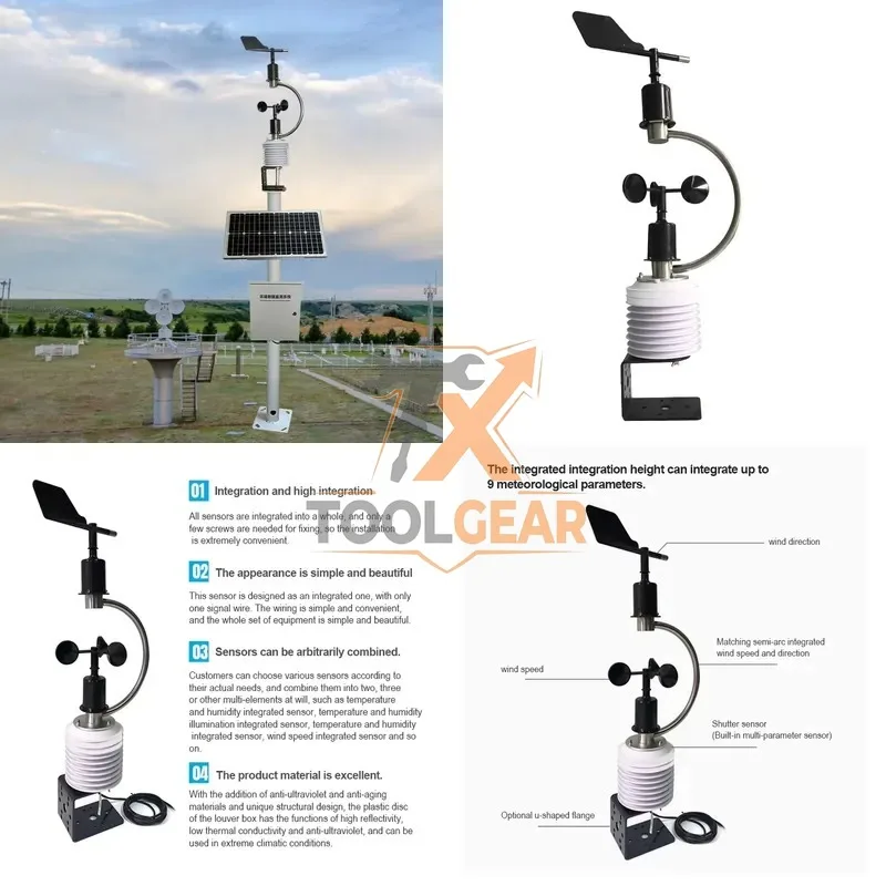 2026hotsale* Customizable Smart Weather Station CO2 Temperature Humidity Pressure Solar Radiation Sensors Plastic Material