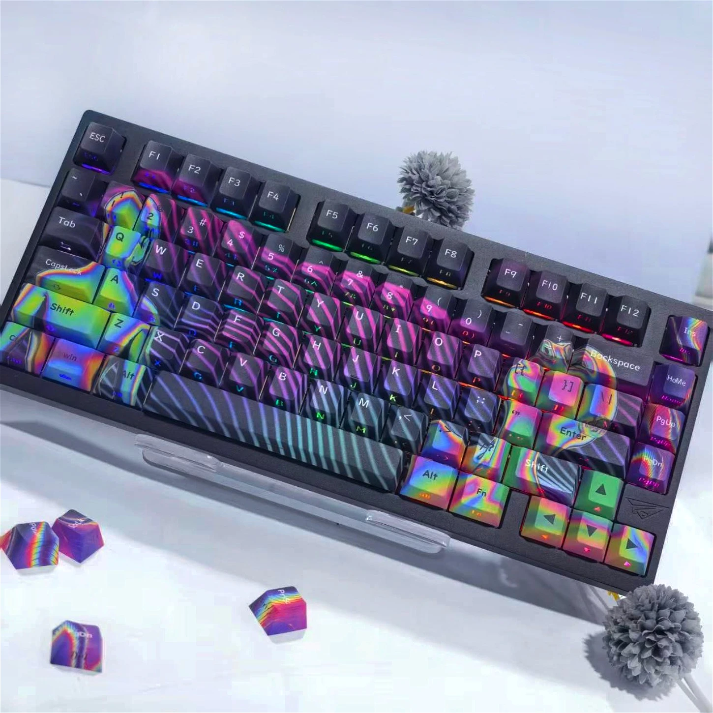 

Thermal Imaging Theme Side Engraved Character Translucent Cherry Keycap PBT Suitable for 61/68/75/84/87 Mechanical Keyboards