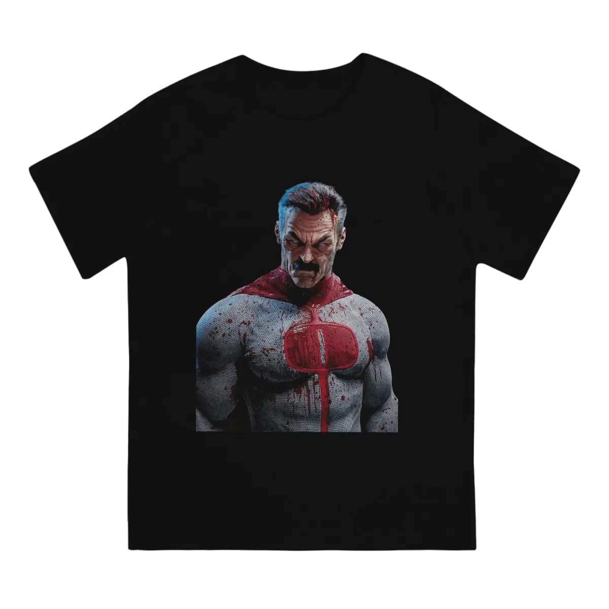 Bloody Omni Man T Shirts Men Cotton Fashion for Male T-Shirt Round Collar Invincible Tee Shirt Short Sleeve Clothes Printed