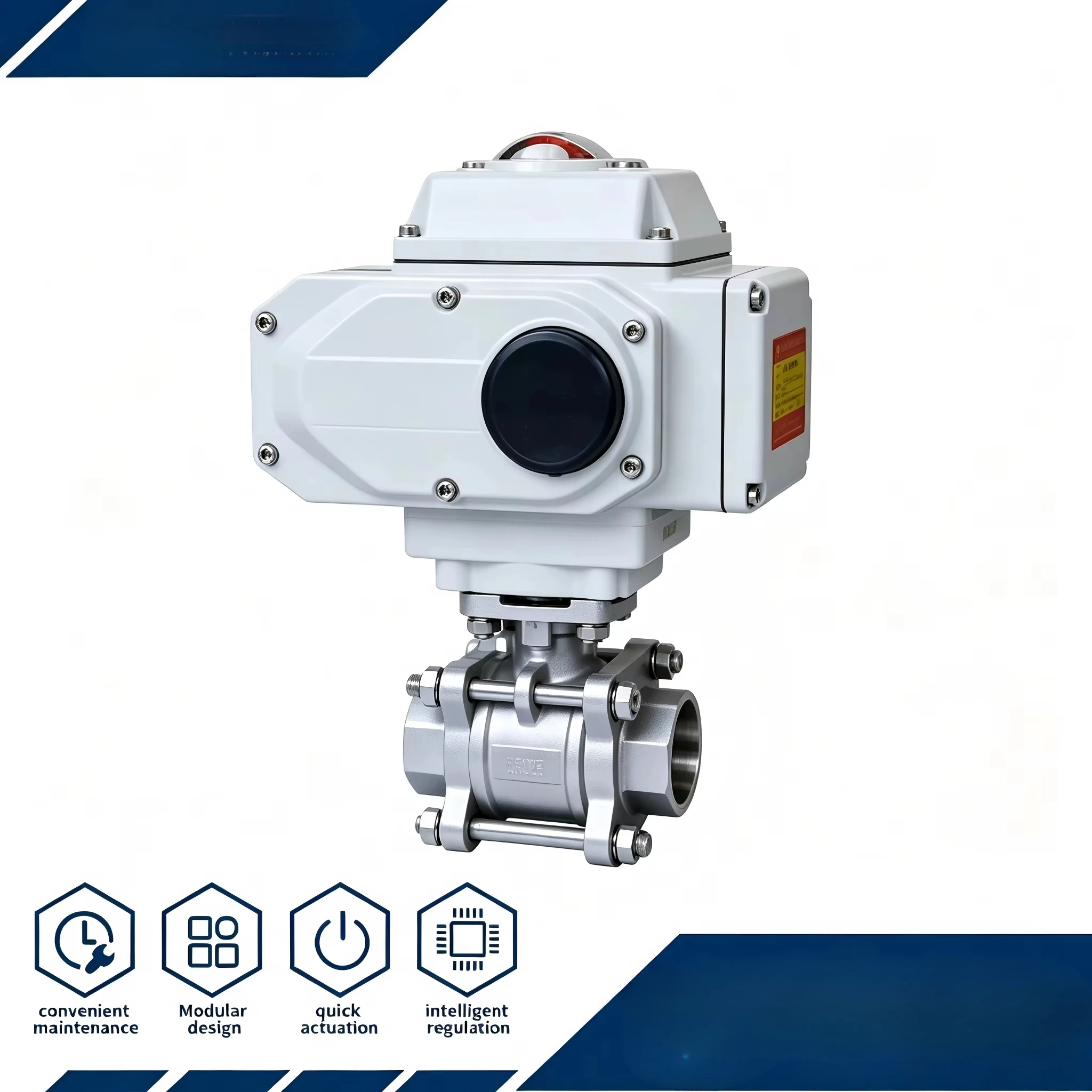 Electric Actuator Controlled Flange Ball Valve Motor Operated Manual Handwheel for Industrial Waste Water Flow Regulation