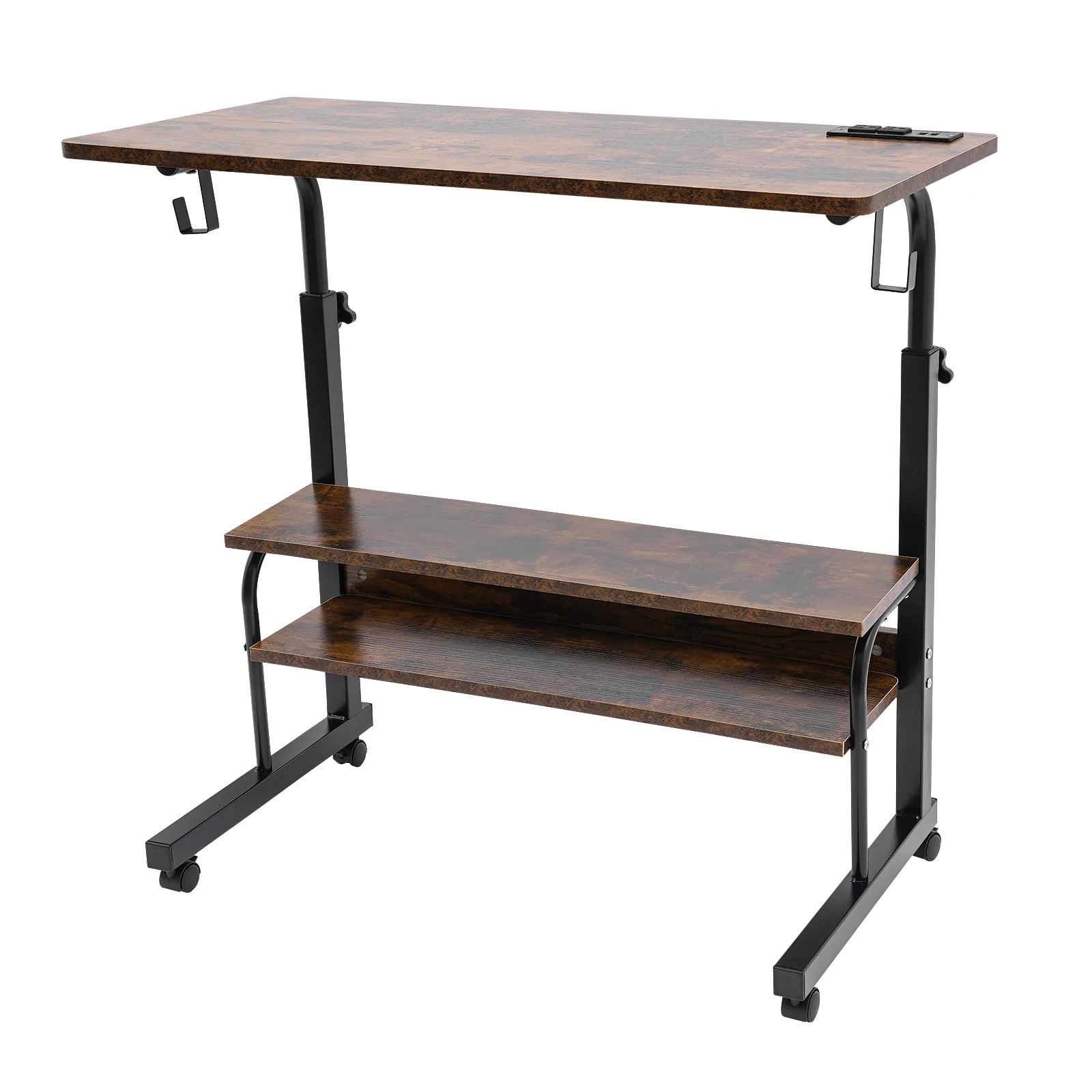 Standing Computer Desk 15.7 x 31.5 "Iron Brown with USB Socket American Standard