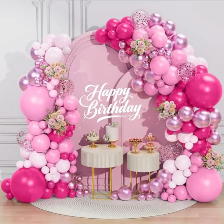

Balloon Garland Arch Kit 156 Pcs Different Sizes 18 12 10 5 Inch Hot Latex Metallic Confetti Rose Gold Garland Balloons for Bri