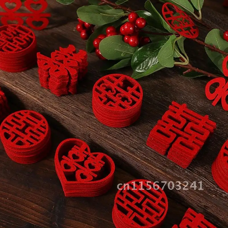 Small Wedding Stickers Traditional Chinese Wedding Decorations Fruit Plate Little Room Throwing Decor Garden Tree Ornaments