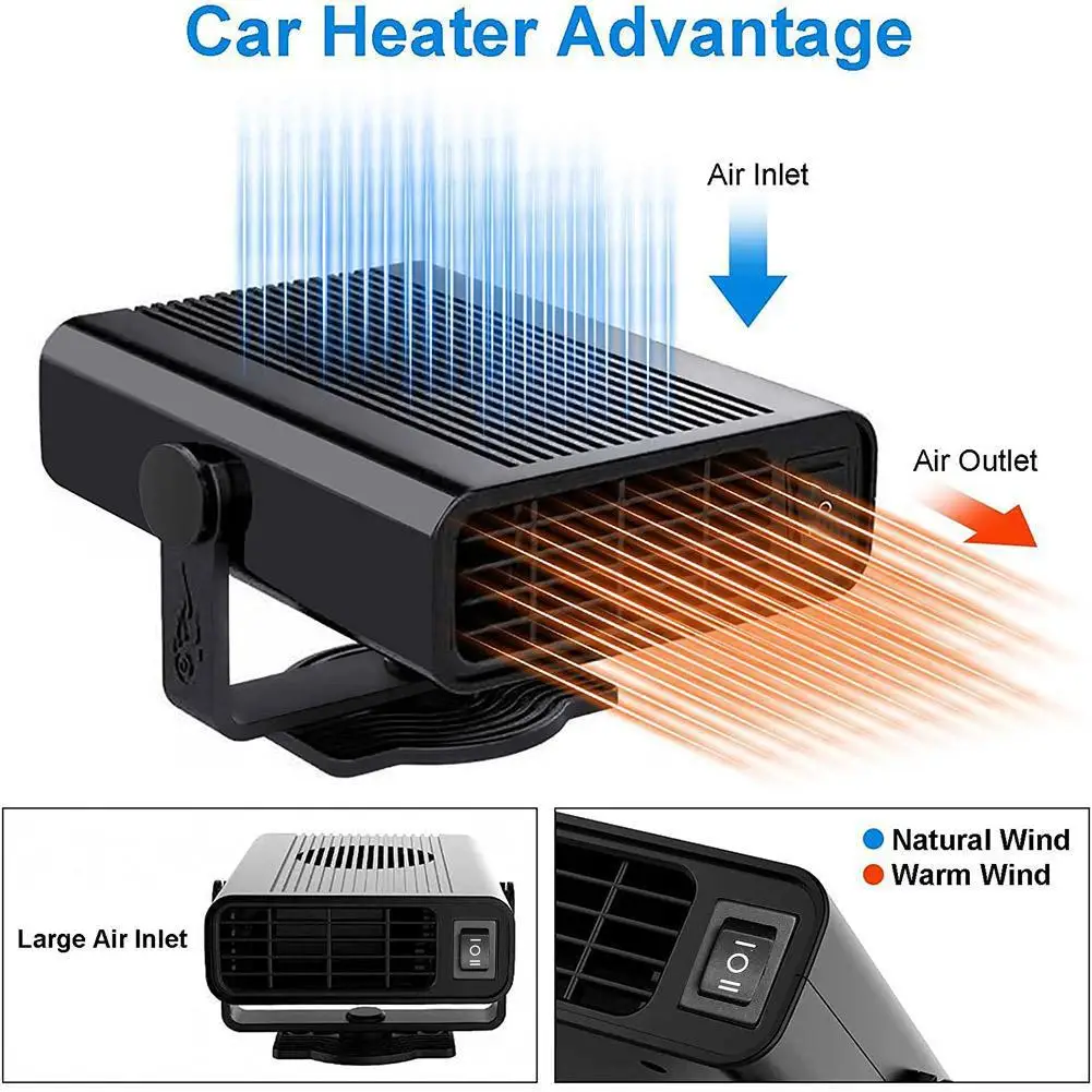 Зимний автомобильный обогреватель, вентилятор 12 В/24 В, 120 Вт, электрическое охлаждение, обогрев, автоматический обогреватель лобового стекла, противозапотевающий противотуманный обогреватель автомобиля
