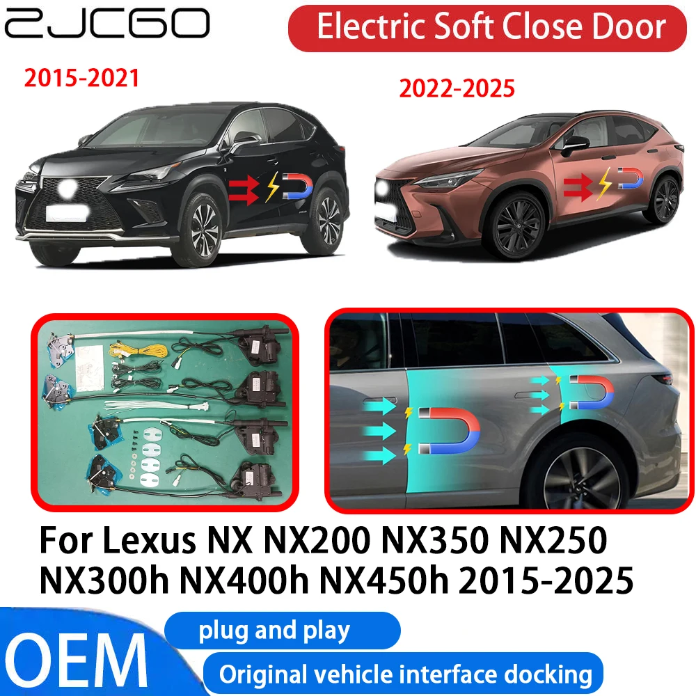 ZJCGO for Lexus NX NX200 NX350 NX250 NX300h NX400h NX450h Car Automatic Electric Soft Close Door Closer System OEM Plug and Play