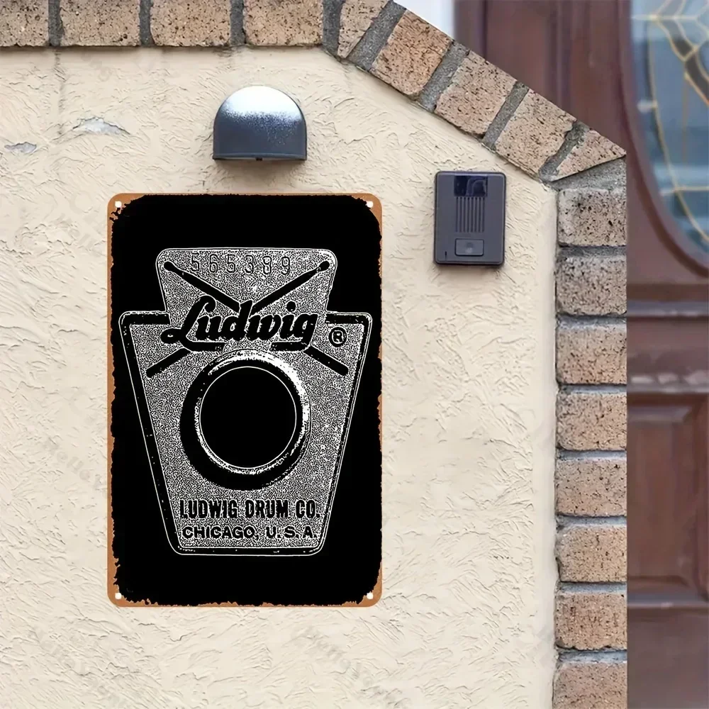 Encantador cartel de metal de Ludwig Snare Drum, letrero duradero resistente a la oxidación. Decoración ideal para el hogar, fácil instalación, un regalo musical