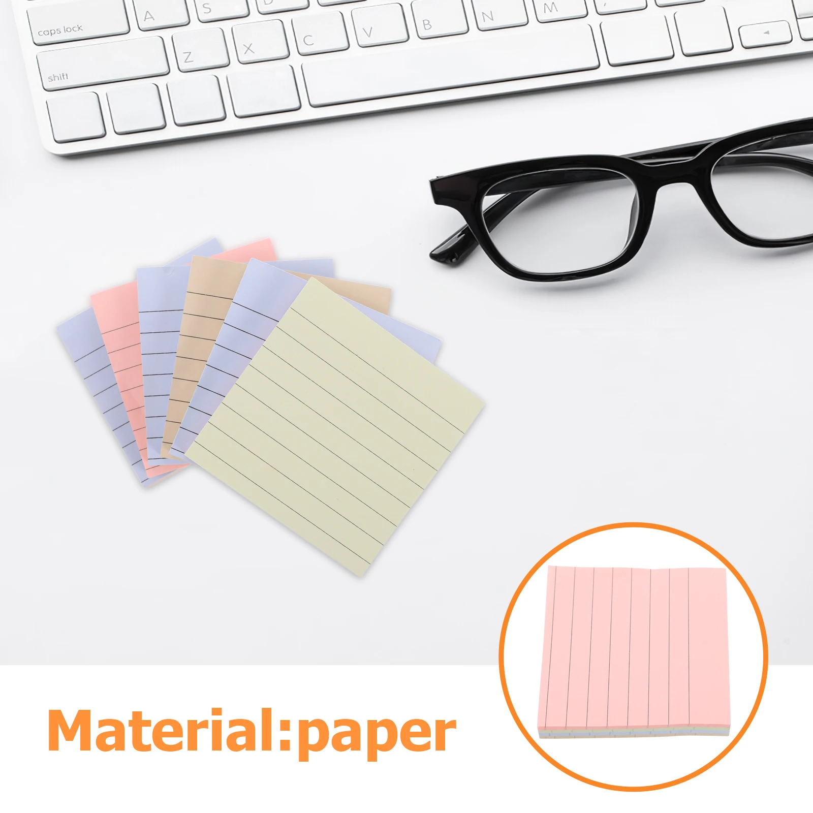 600 Sheets Colored Colorful Lined Notepad Cute Memo Student Book Tabs