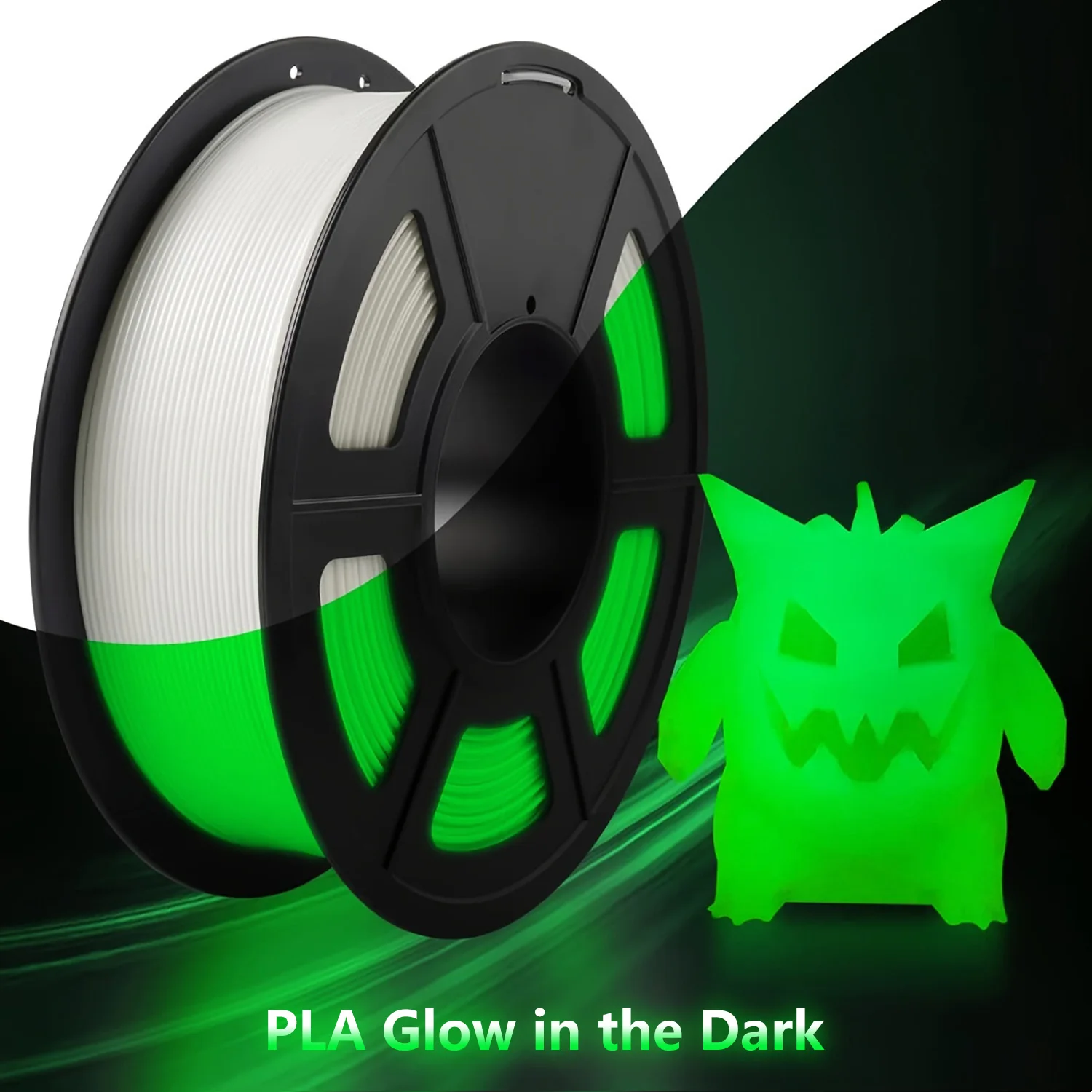 

1.75mm PLA Luminous 3D Printer Filament, 200g (0.44L）Spool, High Precision +/- 0.03mm, Glow in the Dark, for Most FDM Printers,