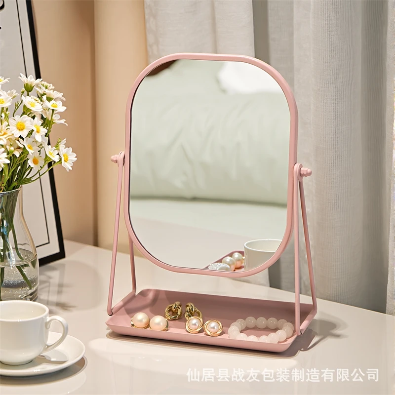 Metal Pink Makeup Mirror Luxury Box Korean Style Cute Elegant Vanity Table Decor For Women Teens Birthday Anniversary Gift