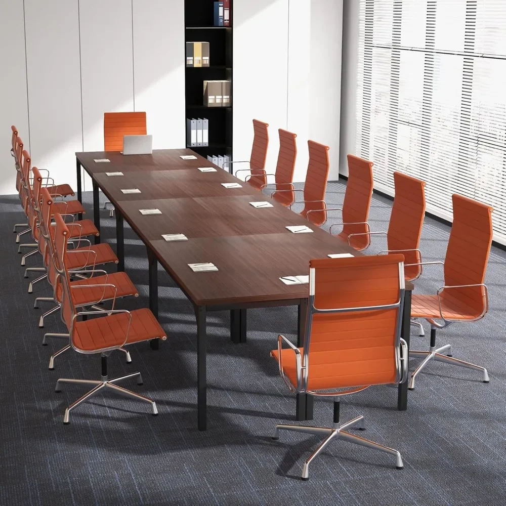 Conference Table Set of 8,Large Meeting Room Table with Honeycomb Tabletop,Stable Metal Frame,Multifunctional Computer Desk