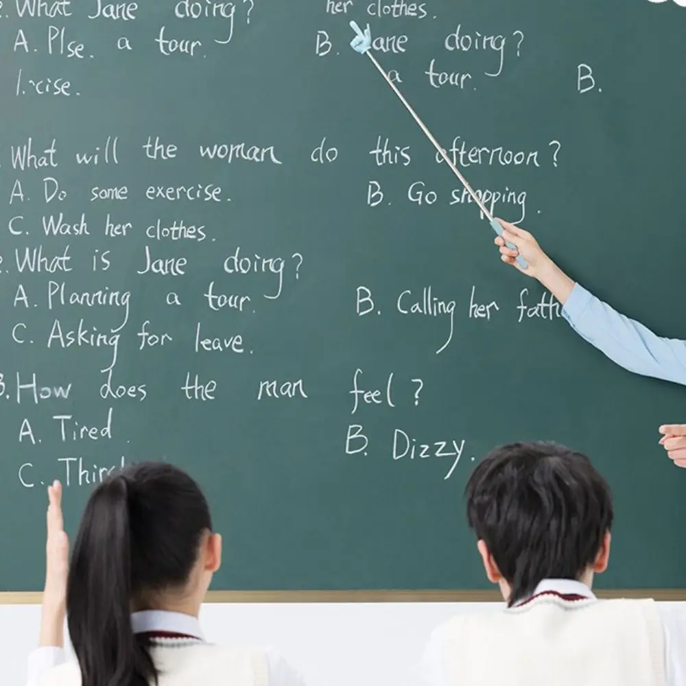 Durable Stainless Steel Teaching Pointer Telescopic Rod Finger Design Teaching Stick Classroom Finger Pointer Students