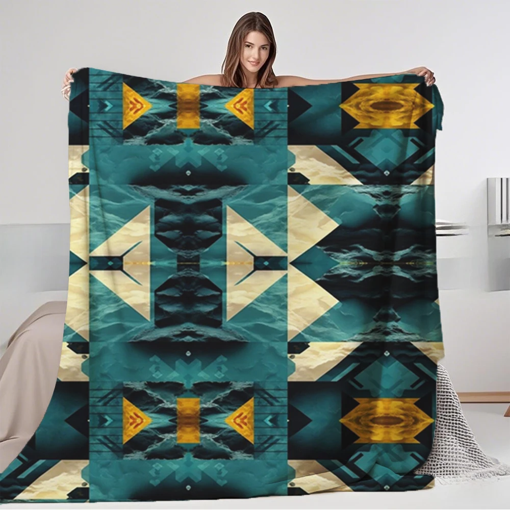 

Stylish Flannel Bed Blanket Flake It Mid-century Modern Microfiber Bedspread Throw With No-shedding Anti-pilling Blankets